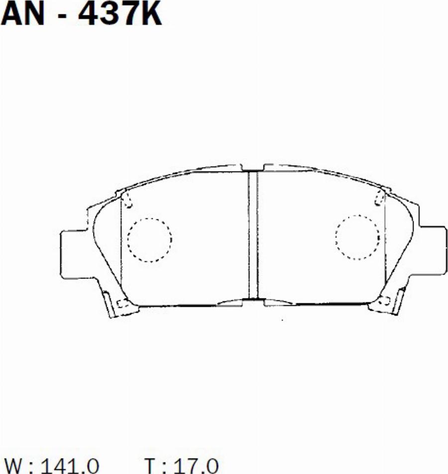 Akebono AN437K - Kit pastiglie freno, Freno a disco autozon.pro