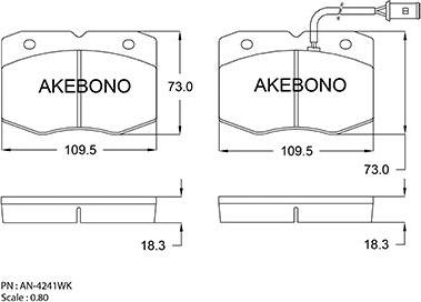 Akebono AN-4296WK - Kit pastiglie freno, Freno a disco autozon.pro