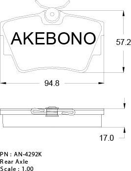 Akebono AN-4292KE - Kit pastiglie freno, Freno a disco autozon.pro