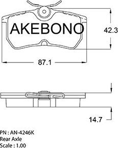 Akebono AN-4246KE - Kit pastiglie freno, Freno a disco autozon.pro