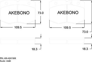 Akebono AN-4241WK - Kit pastiglie freno, Freno a disco autozon.pro