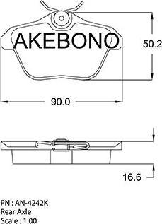 Akebono AN-4242K - Kit pastiglie freno, Freno a disco autozon.pro