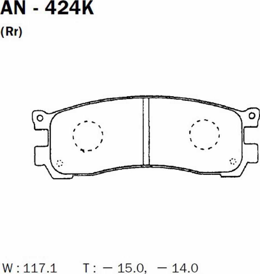 Akebono AN424K - Kit pastiglie freno, Freno a disco autozon.pro