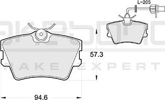 Akebono AN-4256WKE - Kit pastiglie freno, Freno a disco autozon.pro