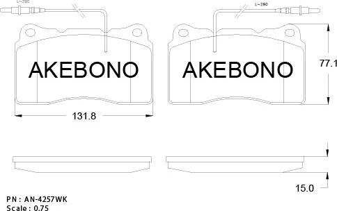 Akebono AN-4257WKE - Kit pastiglie freno, Freno a disco autozon.pro