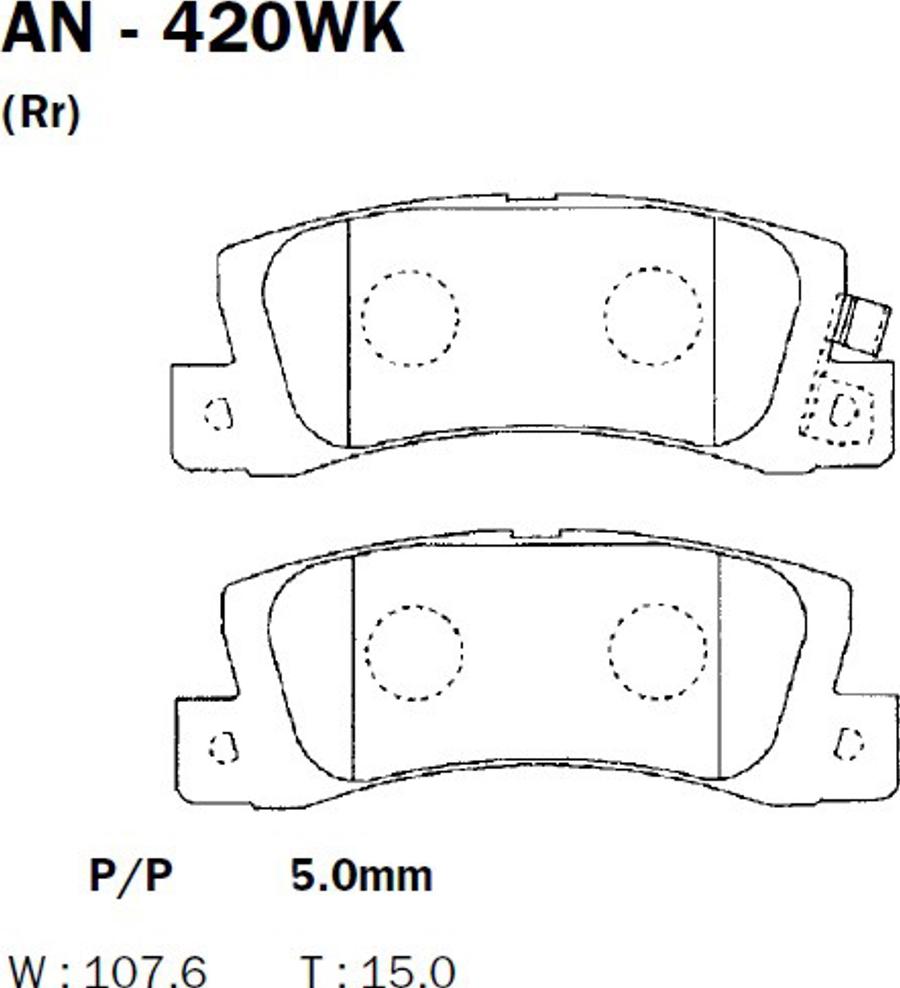 Akebono AN-420WK - Kit pastiglie freno, Freno a disco autozon.pro