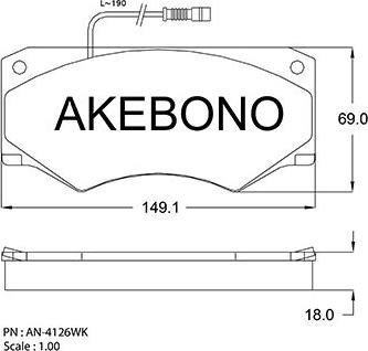 Akebono AN-4216WK - Kit pastiglie freno, Freno a disco autozon.pro