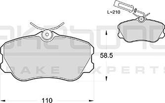 Akebono AN-4211WK - Kit pastiglie freno, Freno a disco autozon.pro