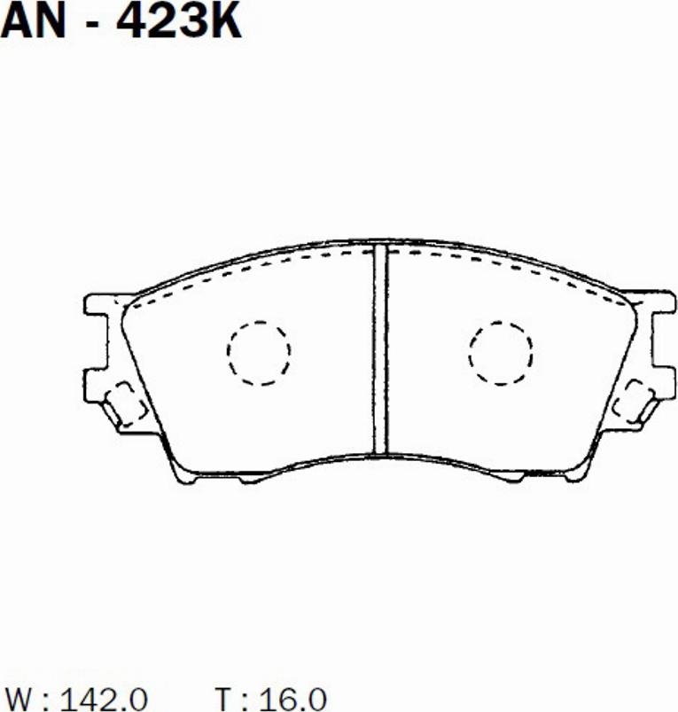 Akebono AN-423K - Kit pastiglie freno, Freno a disco autozon.pro