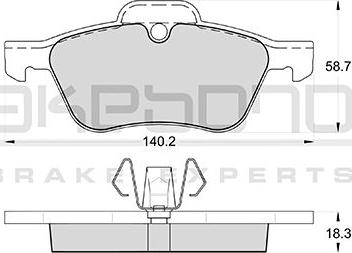 Akebono AN-4275KE - Kit pastiglie freno, Freno a disco autozon.pro