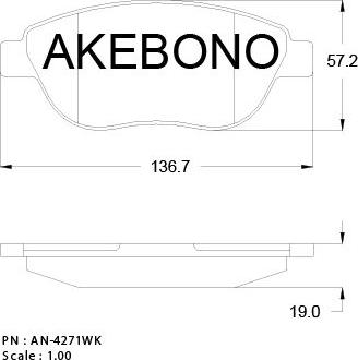 Akebono AN-4271K - Kit pastiglie freno, Freno a disco autozon.pro