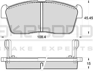 Akebono AN-4738K - Kit pastiglie freno, Freno a disco autozon.pro