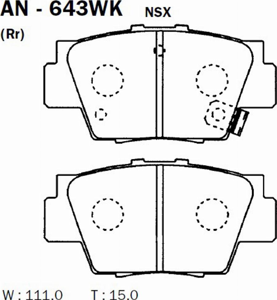 Akebono AN643WK - Kit pastiglie freno, Freno a disco autozon.pro