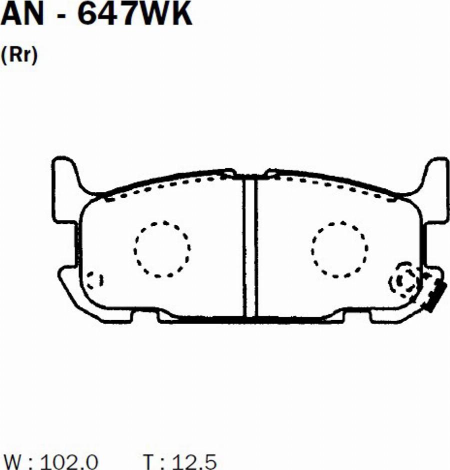 Akebono AN-647WK - Kit pastiglie freno, Freno a disco autozon.pro