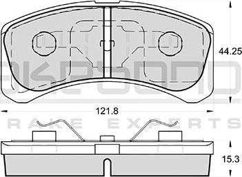 Akebono AN-608WK - Kit pastiglie freno, Freno a disco autozon.pro