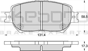 Akebono AN-671K - Kit pastiglie freno, Freno a disco autozon.pro