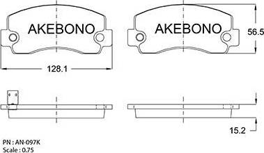 Akebono AN-097K - Kit pastiglie freno, Freno a disco autozon.pro