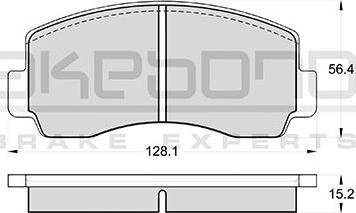 Akebono AN-042KE - Kit pastiglie freno, Freno a disco autozon.pro