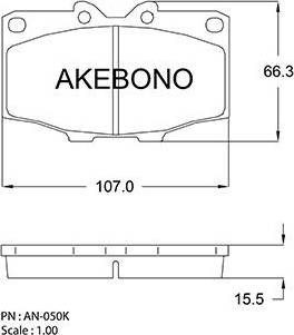 Akebono AN-050K - Kit pastiglie freno, Freno a disco autozon.pro