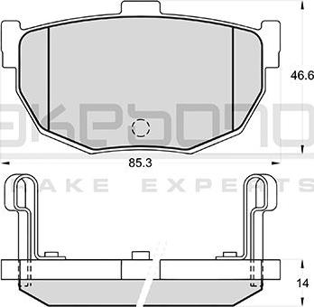 Akebono AN-141WK - Kit pastiglie freno, Freno a disco autozon.pro