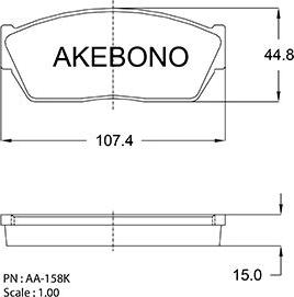 Akebono AN-158KE - Kit pastiglie freno, Freno a disco autozon.pro