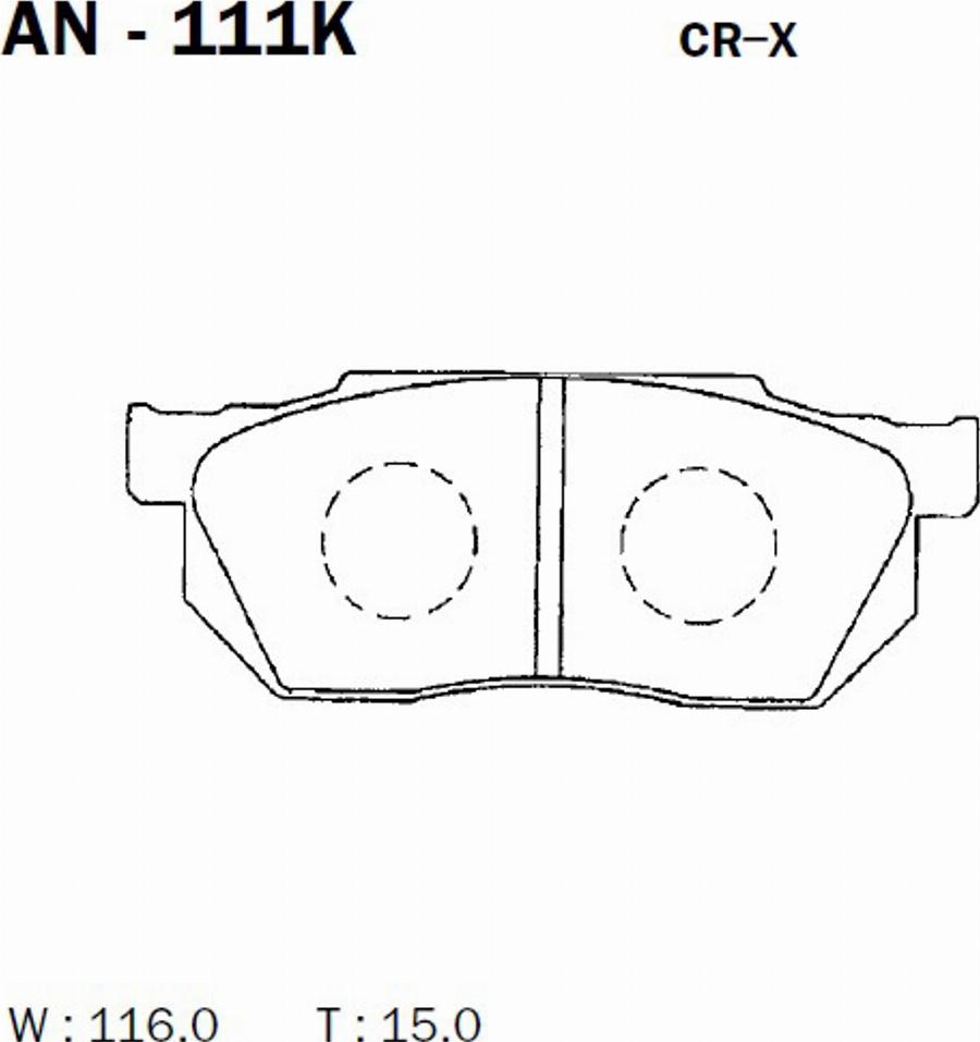 Akebono AN-111K - Kit pastiglie freno, Freno a disco autozon.pro