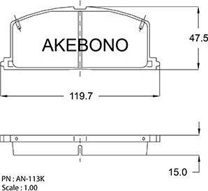 Akebono AN-113K - Kit pastiglie freno, Freno a disco autozon.pro