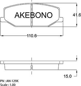 Akebono AN-129K - Kit pastiglie freno, Freno a disco autozon.pro