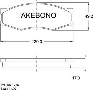 Akebono AN-127KE - Kit pastiglie freno, Freno a disco autozon.pro