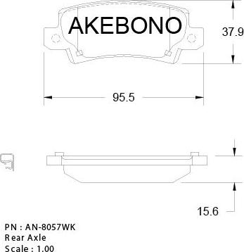 Akebono AN-8057WKE - Kit pastiglie freno, Freno a disco autozon.pro