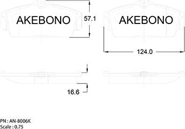 Akebono AN-8006K - Kit pastiglie freno, Freno a disco autozon.pro