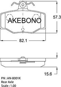 Akebono AN-8001K - Kit pastiglie freno, Freno a disco autozon.pro