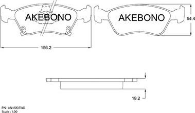 Akebono AN-8007WK - Kit pastiglie freno, Freno a disco autozon.pro