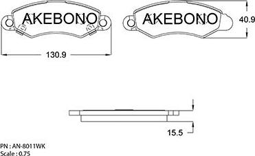 Akebono AN-8011WK - Kit pastiglie freno, Freno a disco autozon.pro