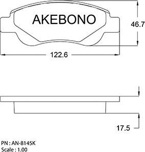 Akebono AN-8145K - Kit pastiglie freno, Freno a disco autozon.pro