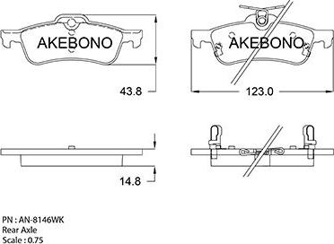 Akebono AN-8146WK - Kit pastiglie freno, Freno a disco autozon.pro