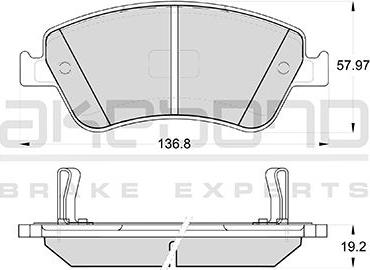 Akebono AN-8147WK - Kit pastiglie freno, Freno a disco autozon.pro