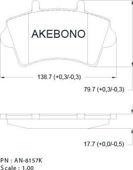 Akebono AN-8157K - Kit pastiglie freno, Freno a disco autozon.pro