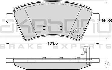 Akebono AN-8134WK - Kit pastiglie freno, Freno a disco autozon.pro