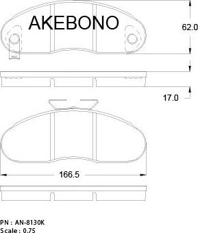 Akebono AN-8130K - Kit pastiglie freno, Freno a disco autozon.pro