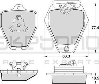 Akebono AN-3993WK - Kit pastiglie freno, Freno a disco autozon.pro