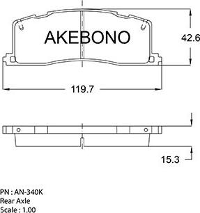 Akebono AN-340KE - Kit pastiglie freno, Freno a disco autozon.pro