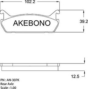 Akebono AN-307KE - Kit pastiglie freno, Freno a disco autozon.pro