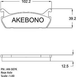 Akebono AN-307K - Kit pastiglie freno, Freno a disco autozon.pro