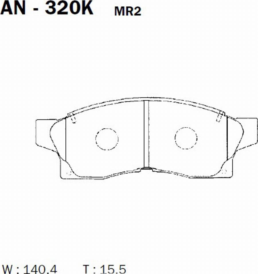 Akebono AN320K - Kit pastiglie freno, Freno a disco autozon.pro