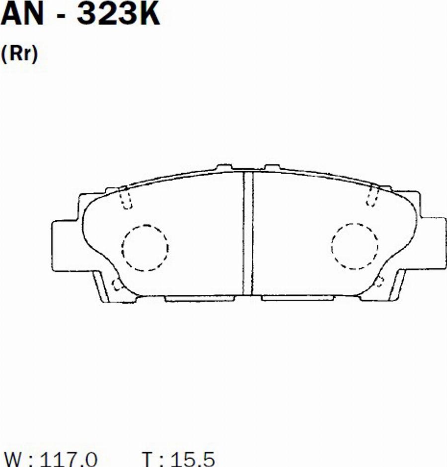 Akebono AN-323K - Kit pastiglie freno, Freno a disco autozon.pro