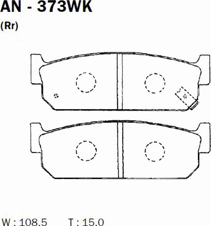 Akebono AN-373WK - Kit pastiglie freno, Freno a disco autozon.pro