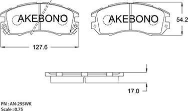 Akebono AN-295WKE - Kit pastiglie freno, Freno a disco autozon.pro