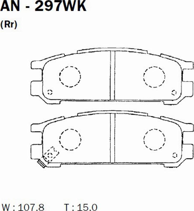 Akebono AN-297WK - Kit pastiglie freno, Freno a disco autozon.pro