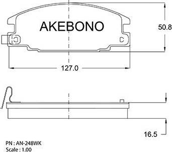 Akebono AN-248WK - Kit pastiglie freno, Freno a disco autozon.pro